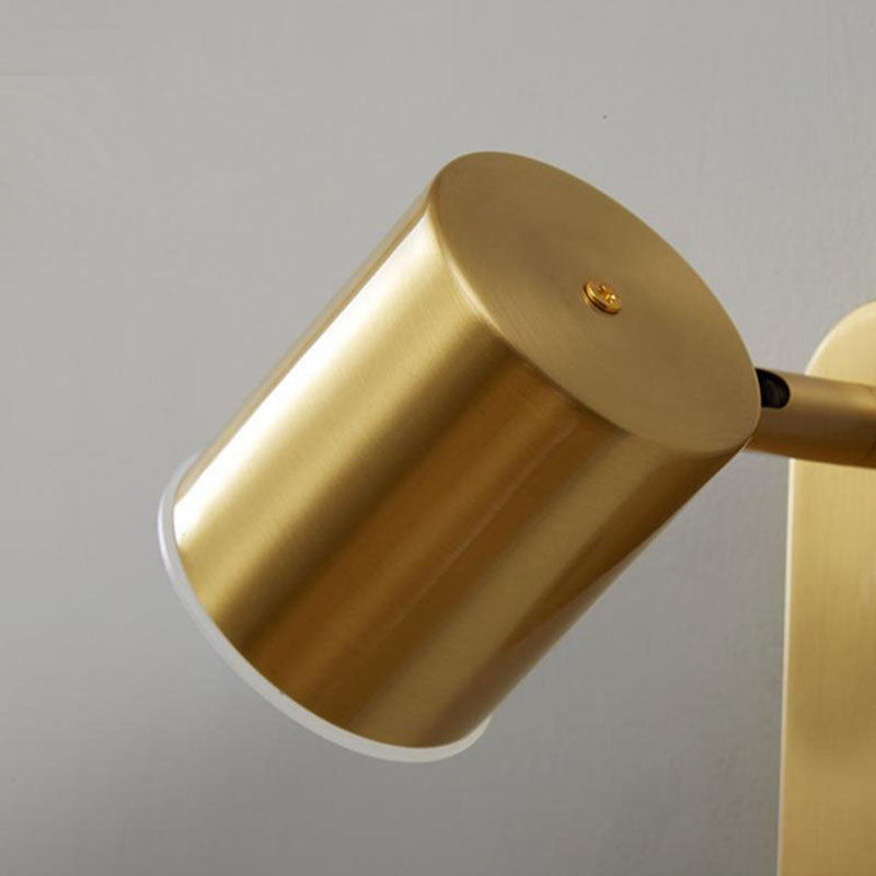 Full Copper Cylinder Living Wall Lamp