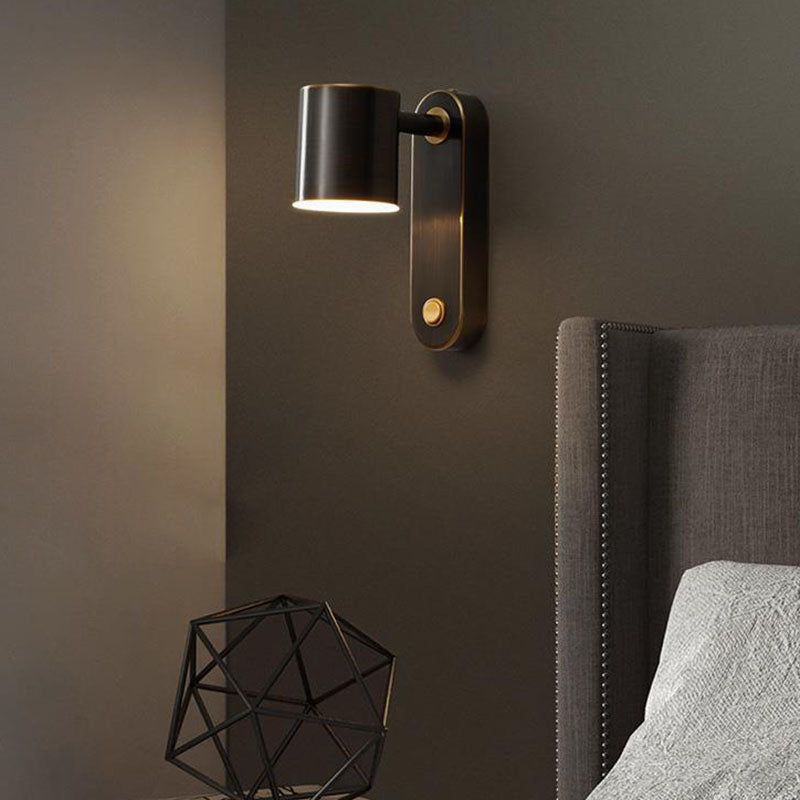 Full Copper Cylinder Living Wall Lamp