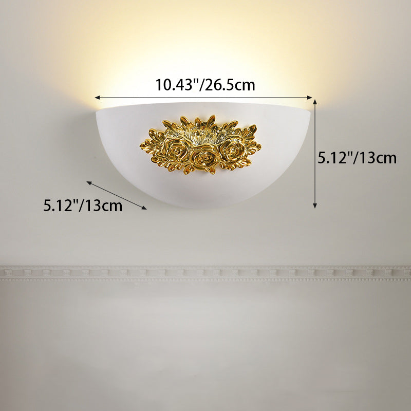 Semicircular Carved Resin Hardware Wall Lamp