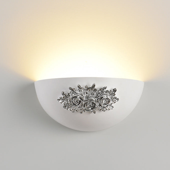 Semicircular Carved Resin Hardware Wall Lamp