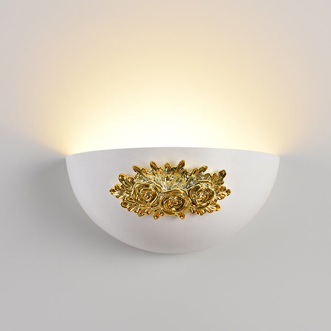 Semicircular Carved Resin Hardware Wall Lamp