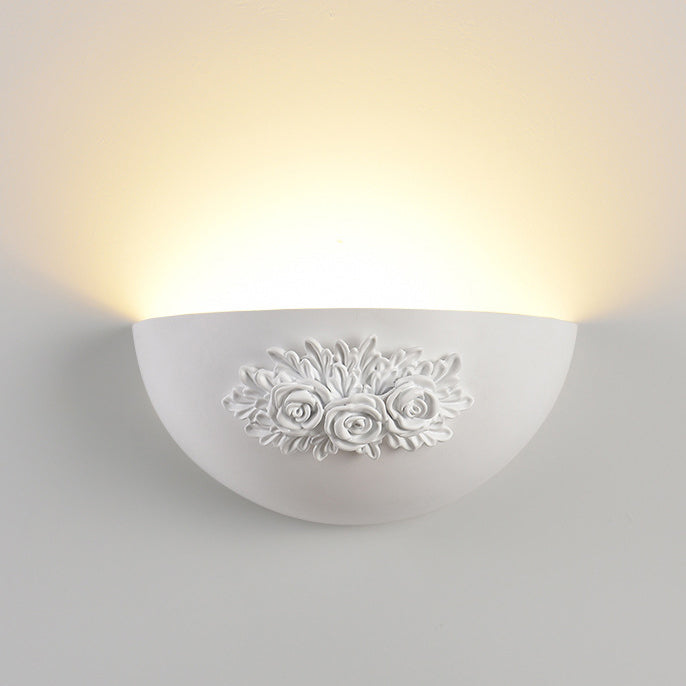 Semicircular Carved Resin Hardware Wall Lamp