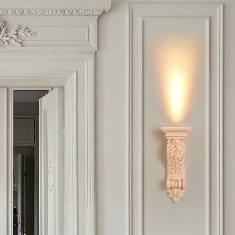 Carving Plaster Column Dining Wall Lamp