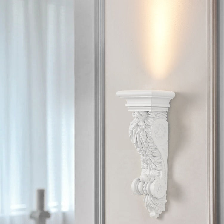 Carving Plaster Column Dining Wall Lamp