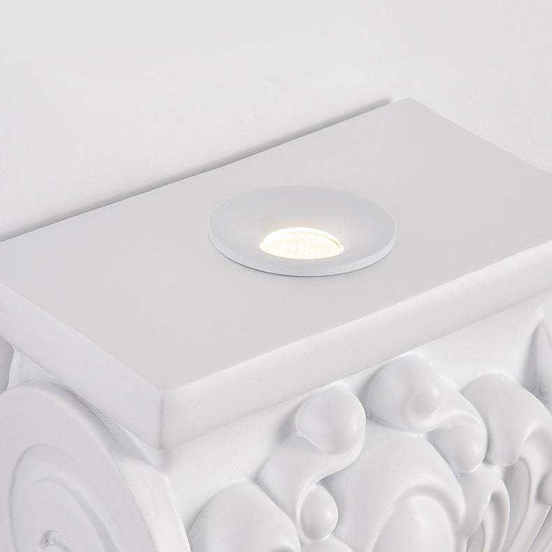 Carving Plaster Column Dining Wall Lamp