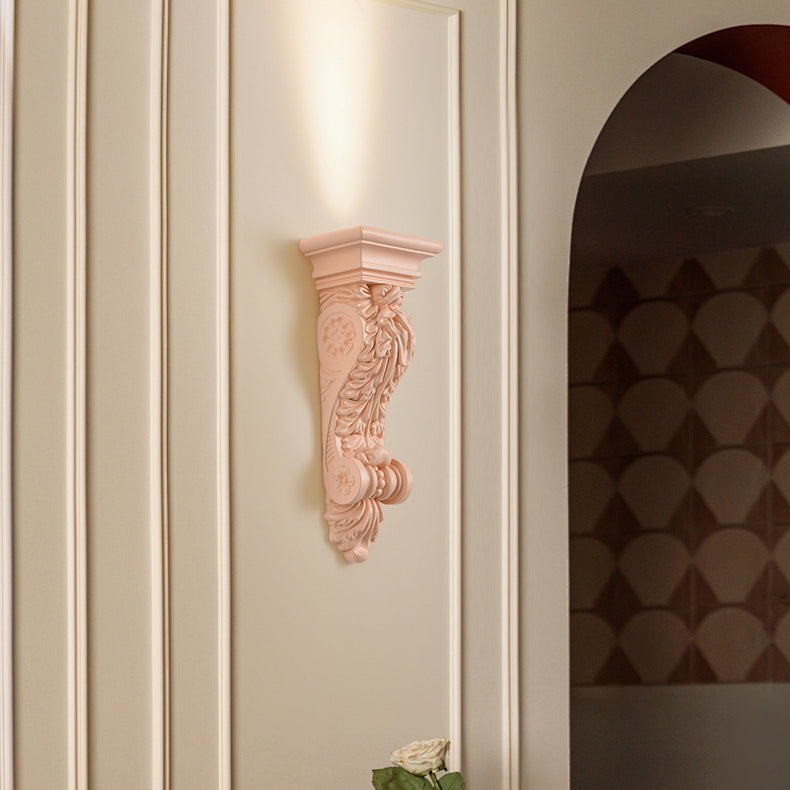 Carving Plaster Column Dining Wall Lamp