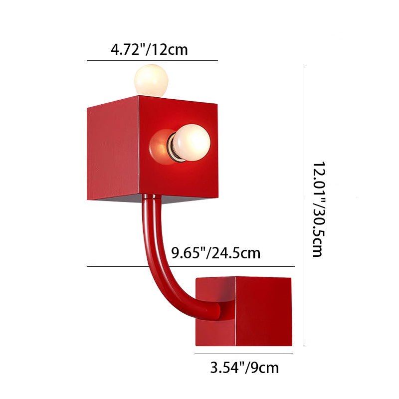Iron Square Dining Room 3-Light Wall Lamp