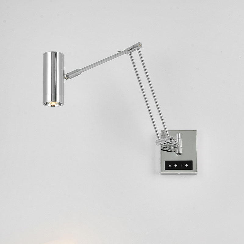 Cylinder Iron Aluminum Arm Wall Lamp