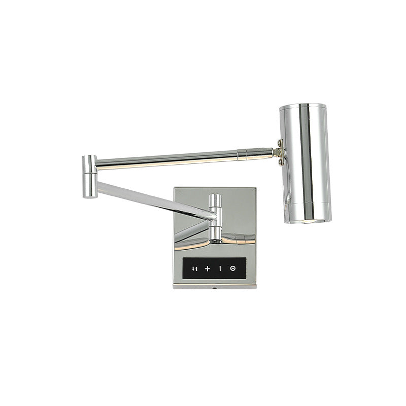 Cylinder Iron Aluminum Arm Wall Lamp