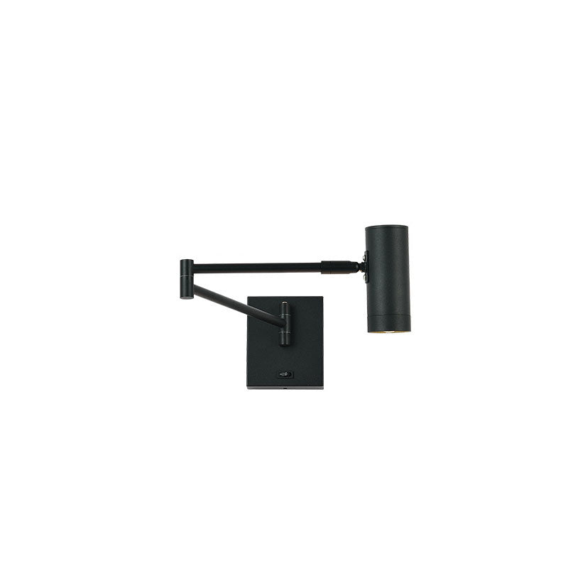Cylinder Iron Aluminum Arm Wall Lamp
