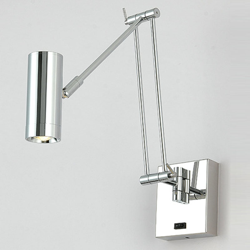 Cylinder Iron Aluminum Arm Wall Lamp