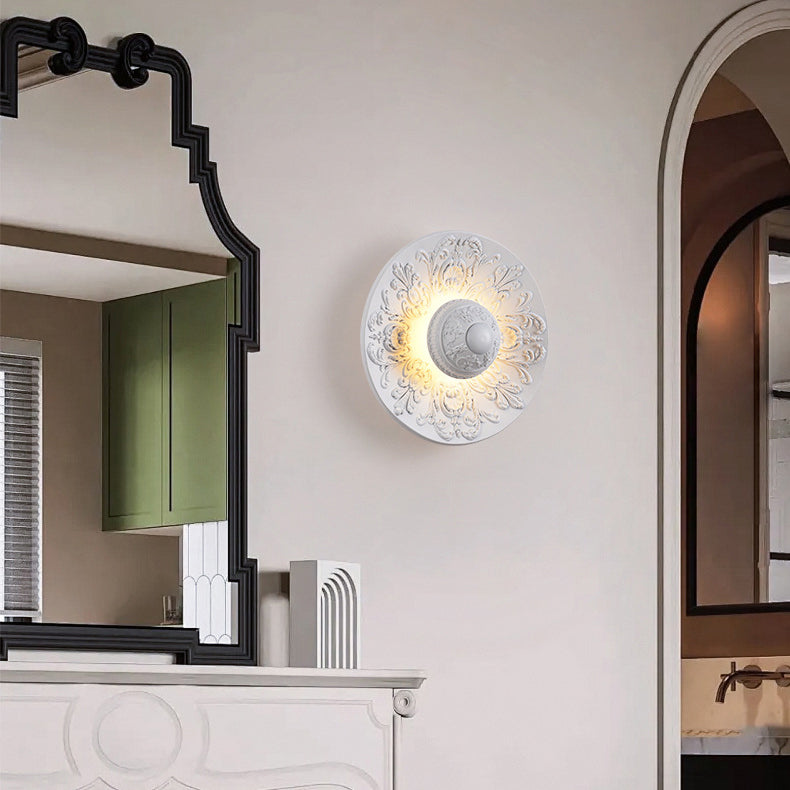 Stainless Steel Resin Carved Wall Lamp