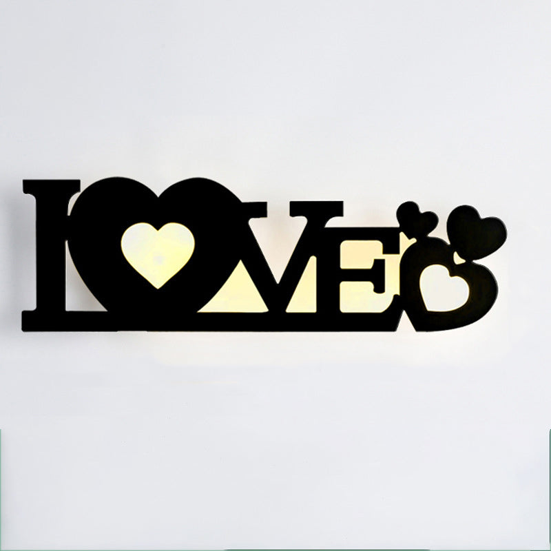 Letters Antler Decoration Iron Wall Lamp