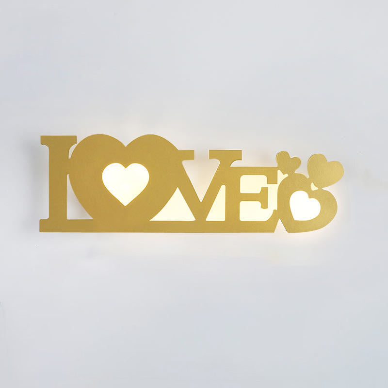 Letters Antler Decoration Iron Wall Lamp