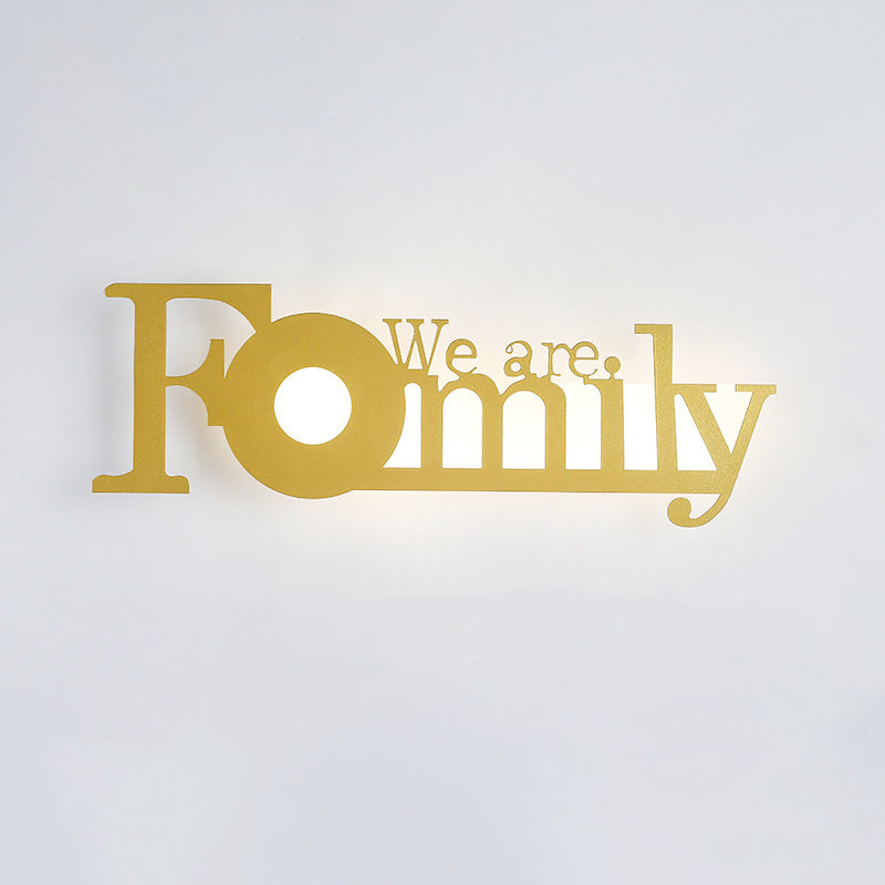 Letters Antler Decoration Iron Wall Lamp