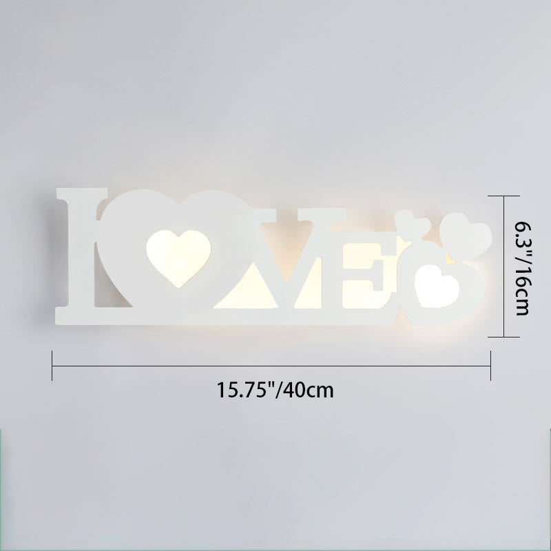 Letters Antler Decoration Iron Wall Lamp