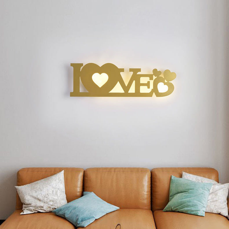 Letters Antler Decoration Iron Wall Lamp