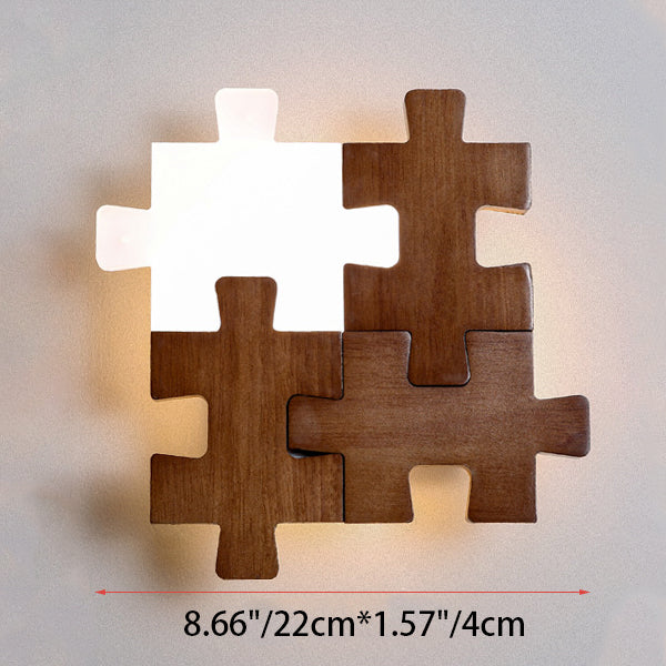 Solid Wood Acrylic Block Wall Lamp