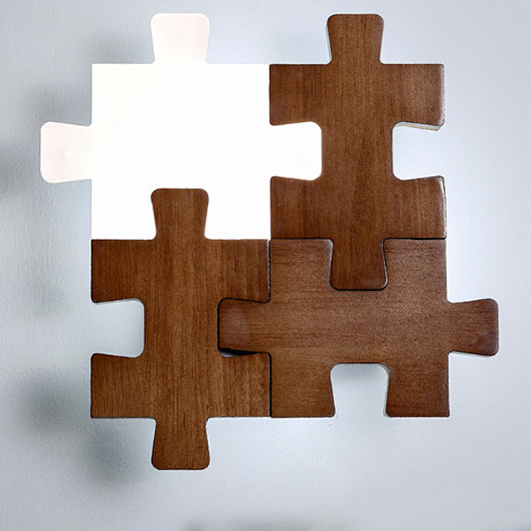 Solid Wood Acrylic Block Wall Lamp
