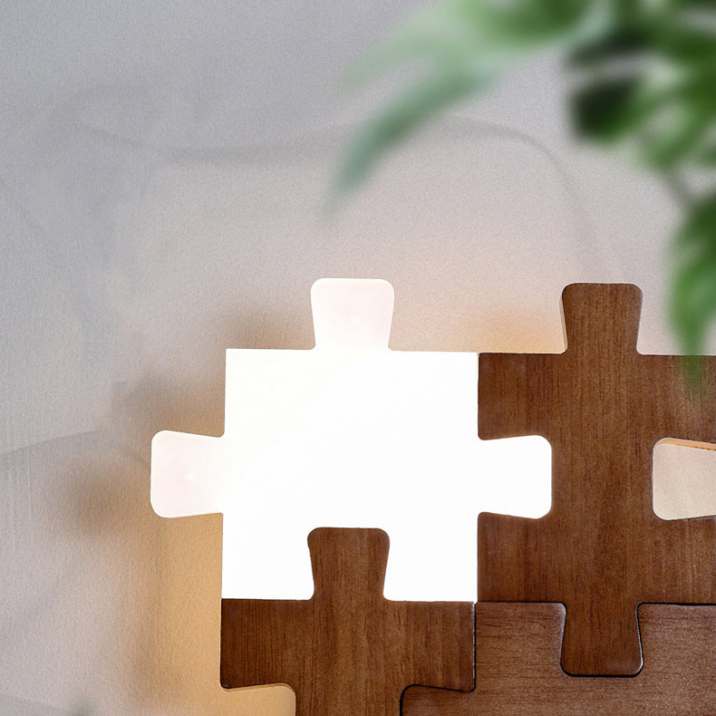 Solid Wood Acrylic Block Wall Lamp