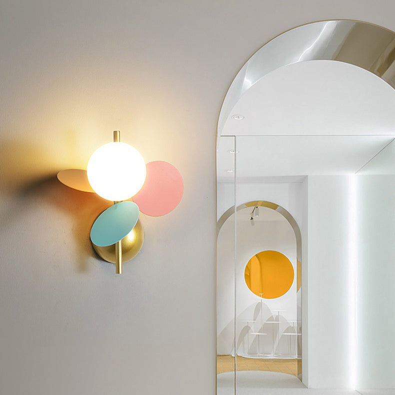 Glass Ball PVC Disc Wall Lamp