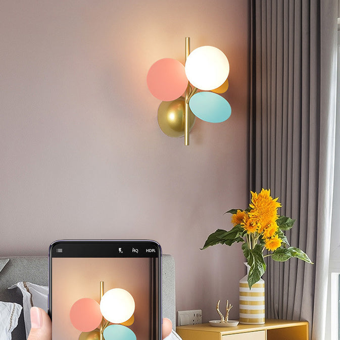 Glass Ball PVC Disc Wall Lamp