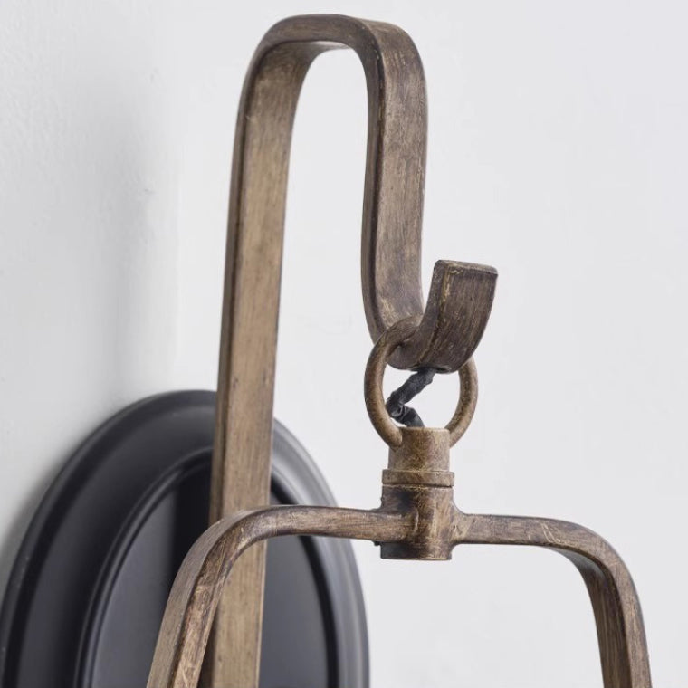 Farmhouse Trapezoidal Iron Frame Wall Lamp