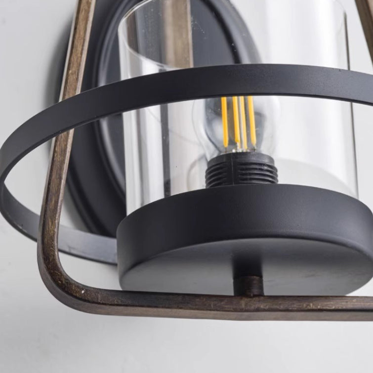 Farmhouse Trapezoidal Iron Frame Wall Lamp
