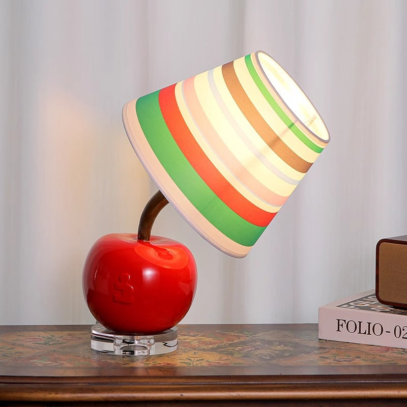 Tilted Resin Apple Fabric Table Lamp