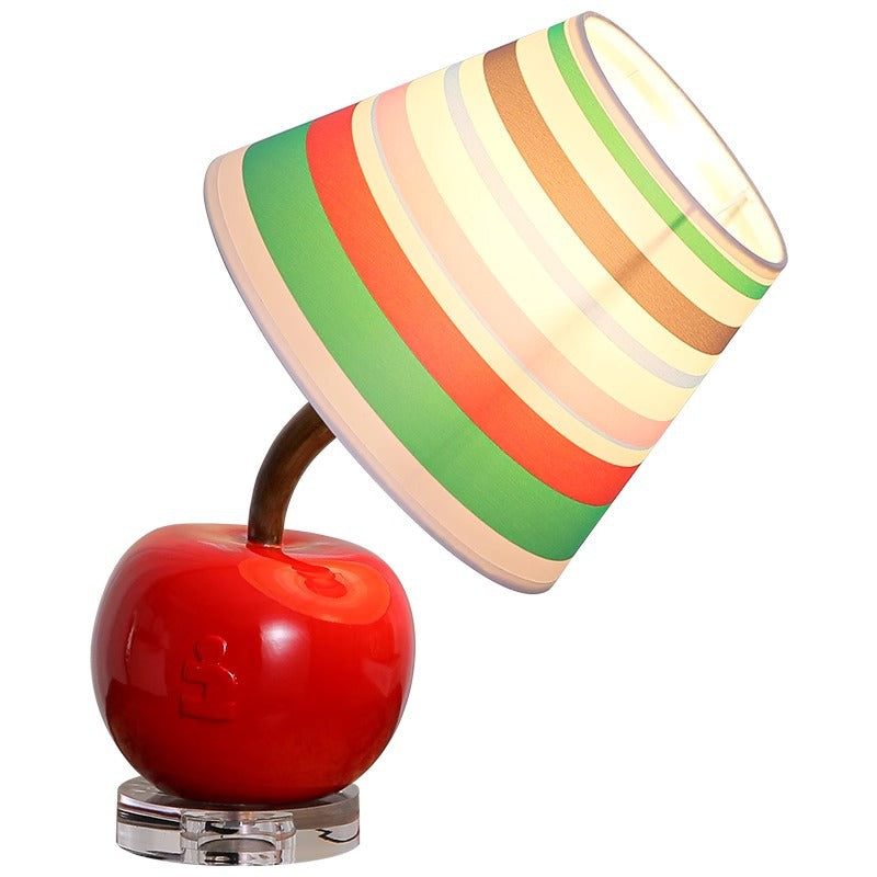 Tilted Resin Apple Fabric Table Lamp