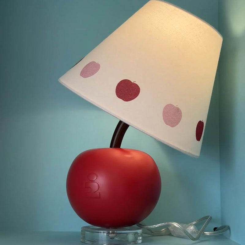 Tilted Resin Apple Fabric Table Lamp