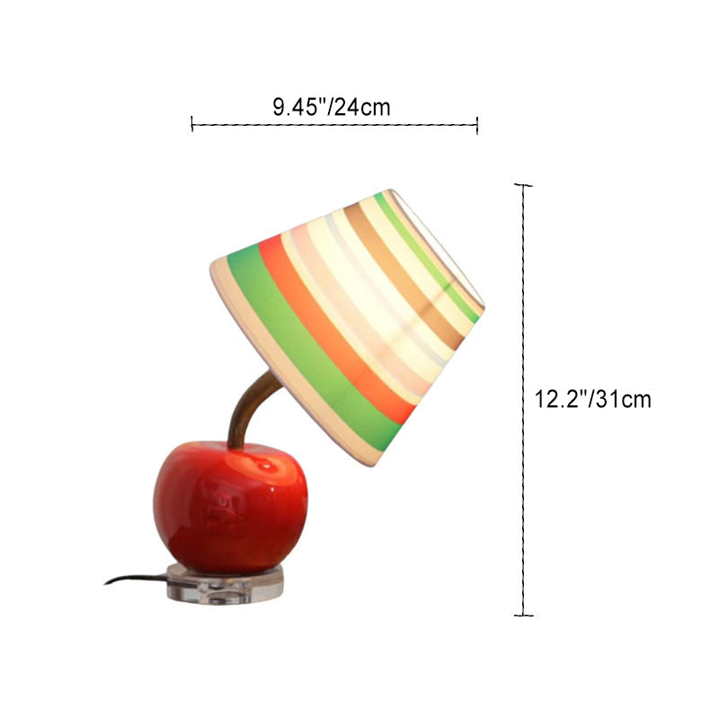 Tilted Resin Apple Fabric Table Lamp