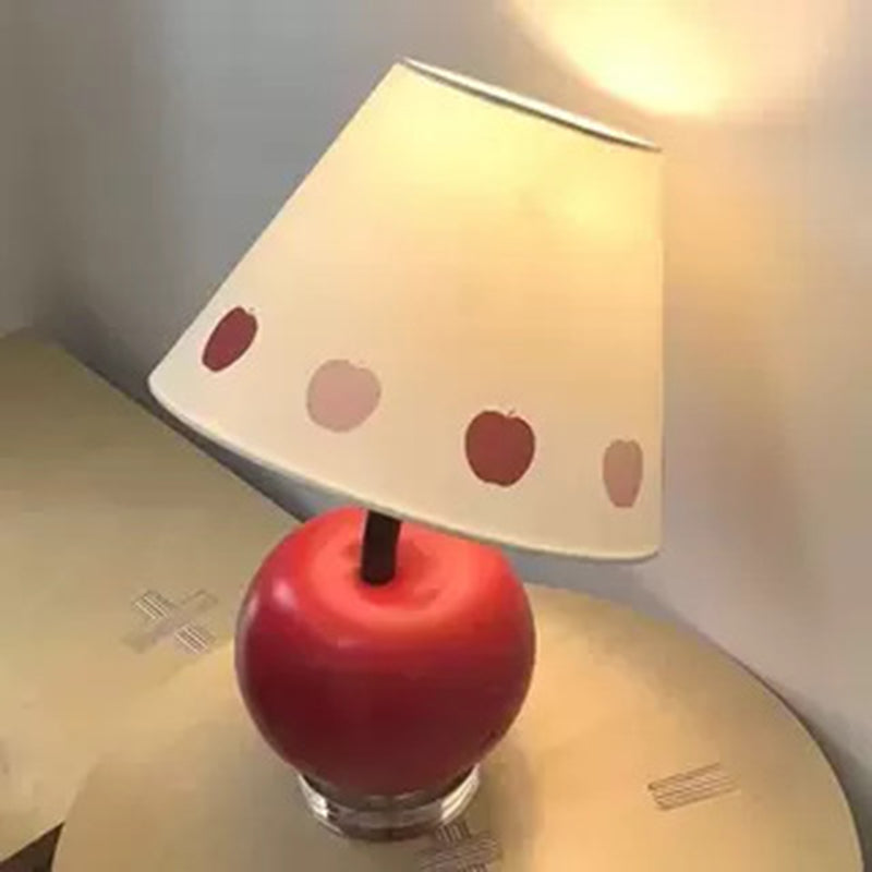 Tilted Resin Apple Fabric Table Lamp