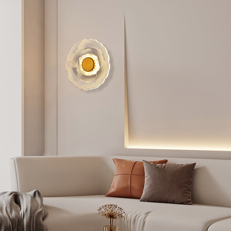 Lotus Flower Iron Acrylic Wall Lamp