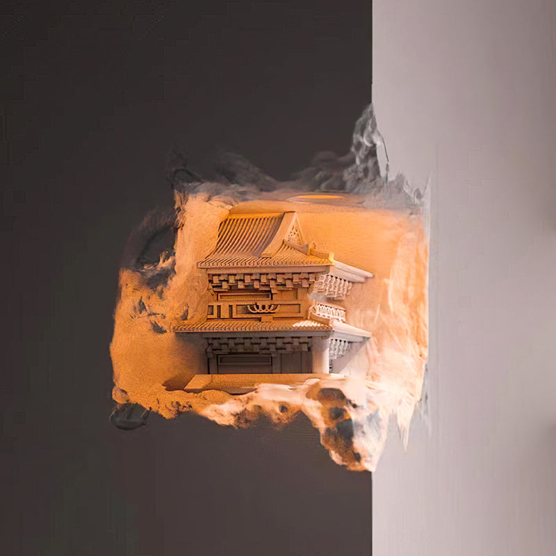 Embedded Plaster Pavilion Human Wall Lamp
