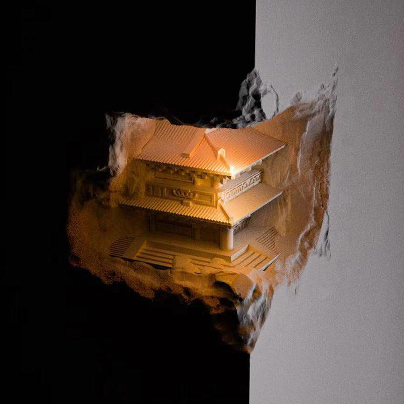 Embedded Plaster Pavilion Human Wall Lamp