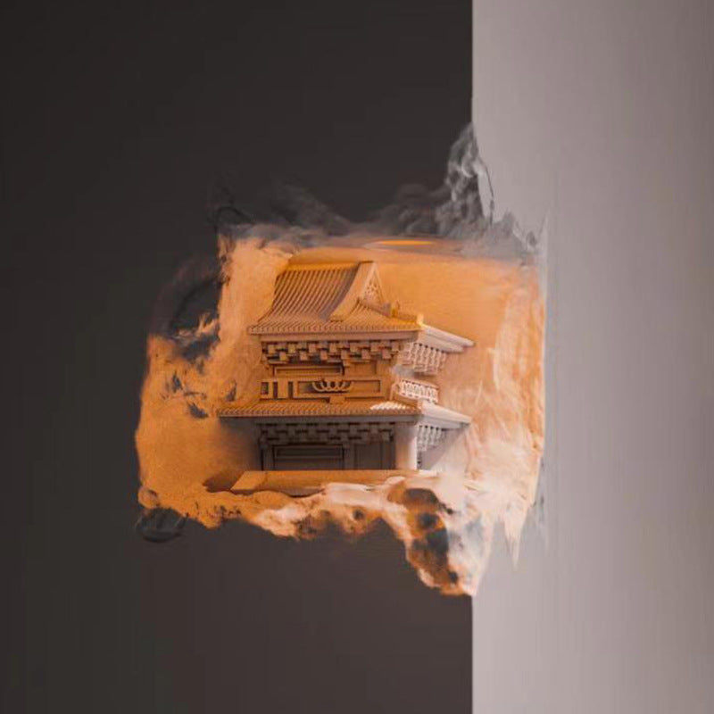 Embedded Plaster Pavilion Human Wall Lamp