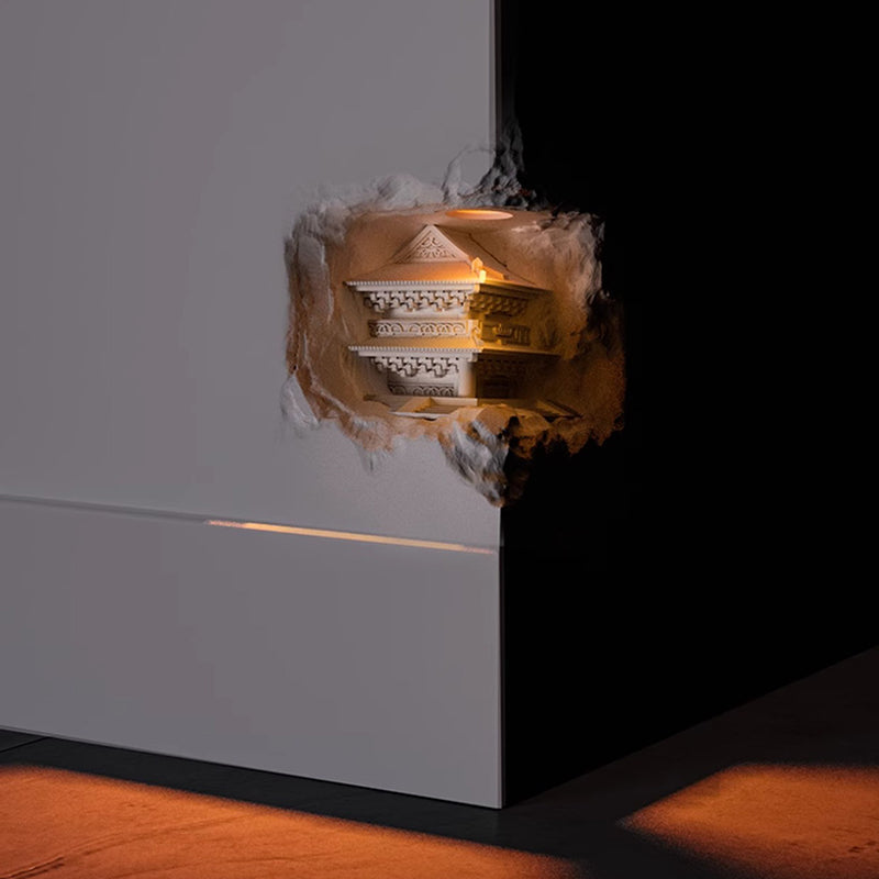 Embedded Plaster Pavilion Human Wall Lamp