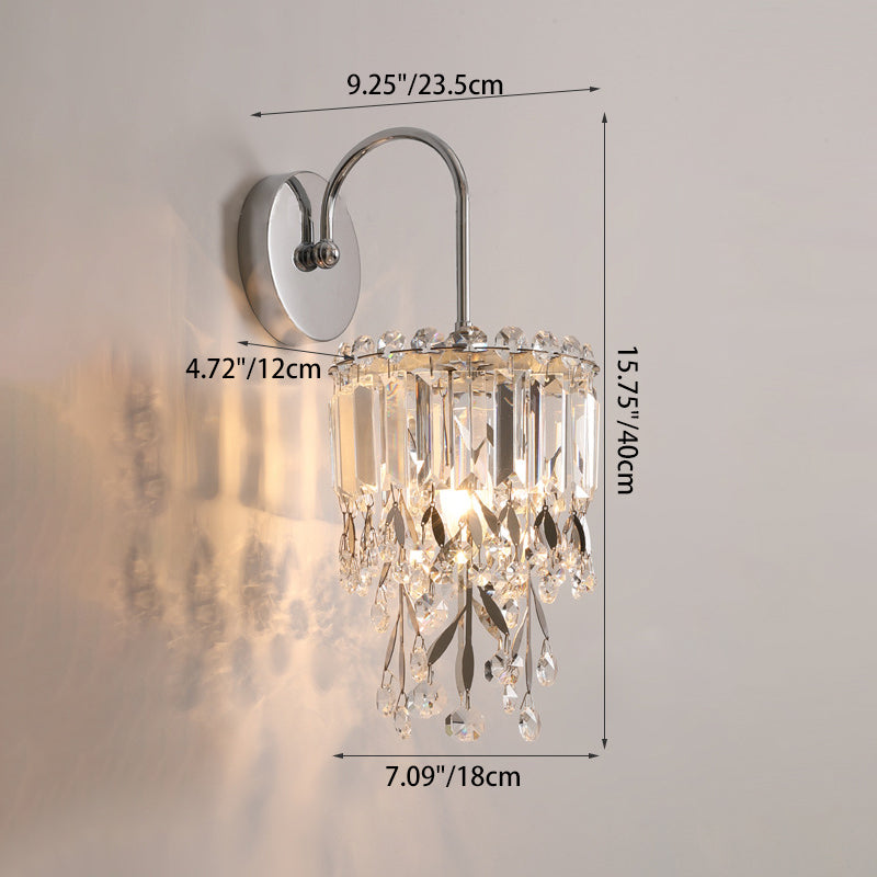 Round Crystal Stainless Steel Wall Lamp