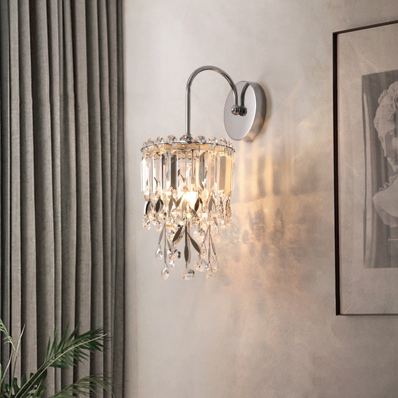 Round Crystal Stainless Steel Wall Lamp