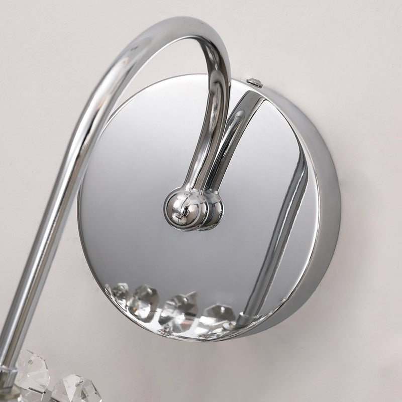 Round Crystal Stainless Steel Wall Lamp