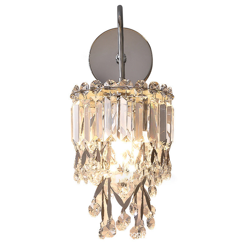 Round Crystal Stainless Steel Wall Lamp