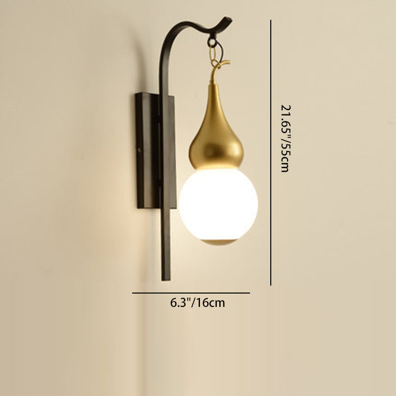 Iron Glass Gourd Dining Wall Lamp