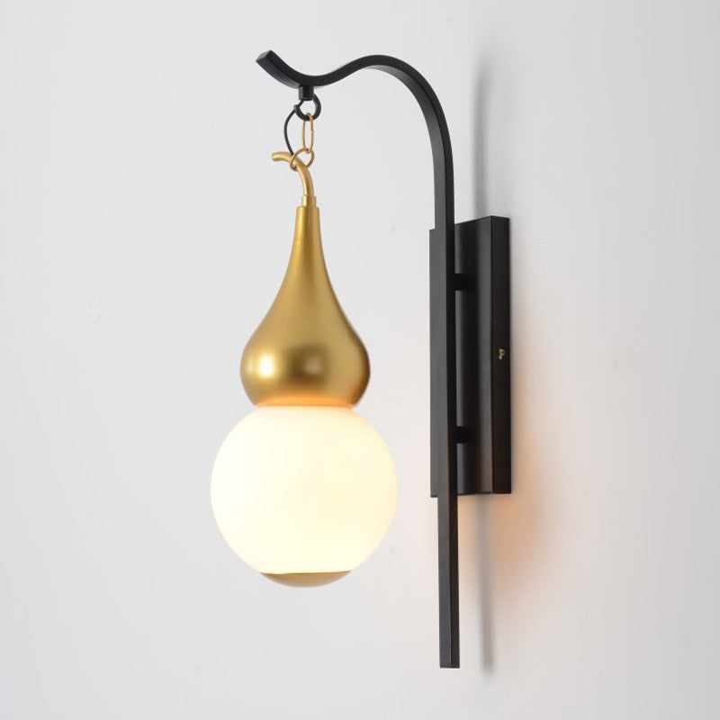 Iron Glass Gourd Dining Wall Lamp
