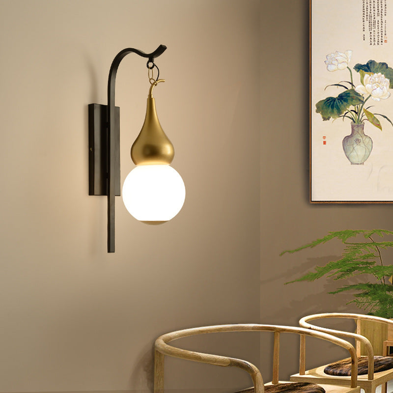 Iron Glass Gourd Dining Wall Lamp