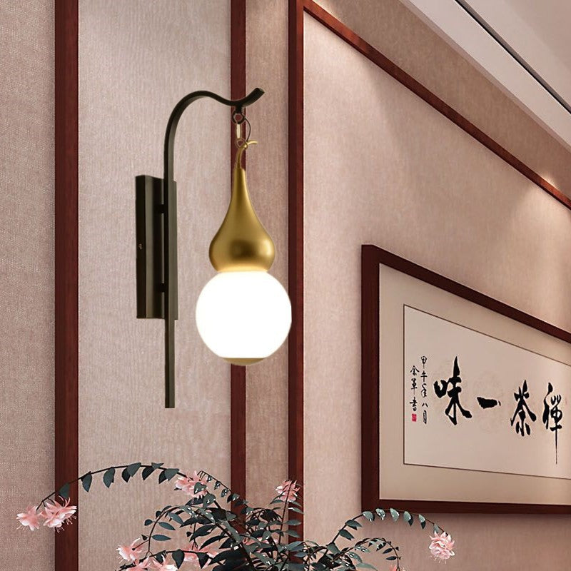 Iron Glass Gourd Dining Wall Lamp