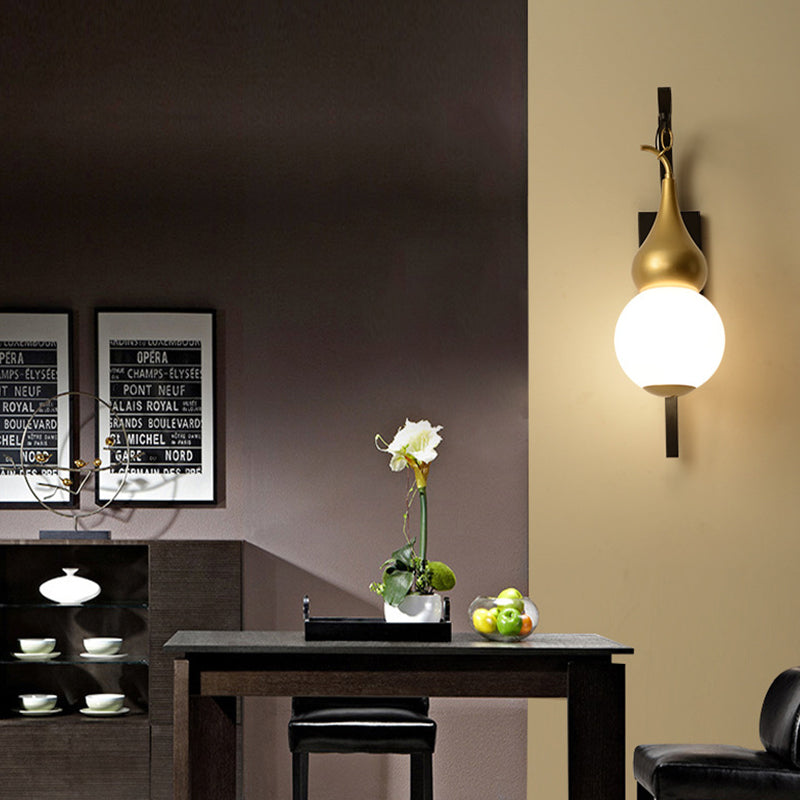 Iron Glass Gourd Dining Wall Lamp