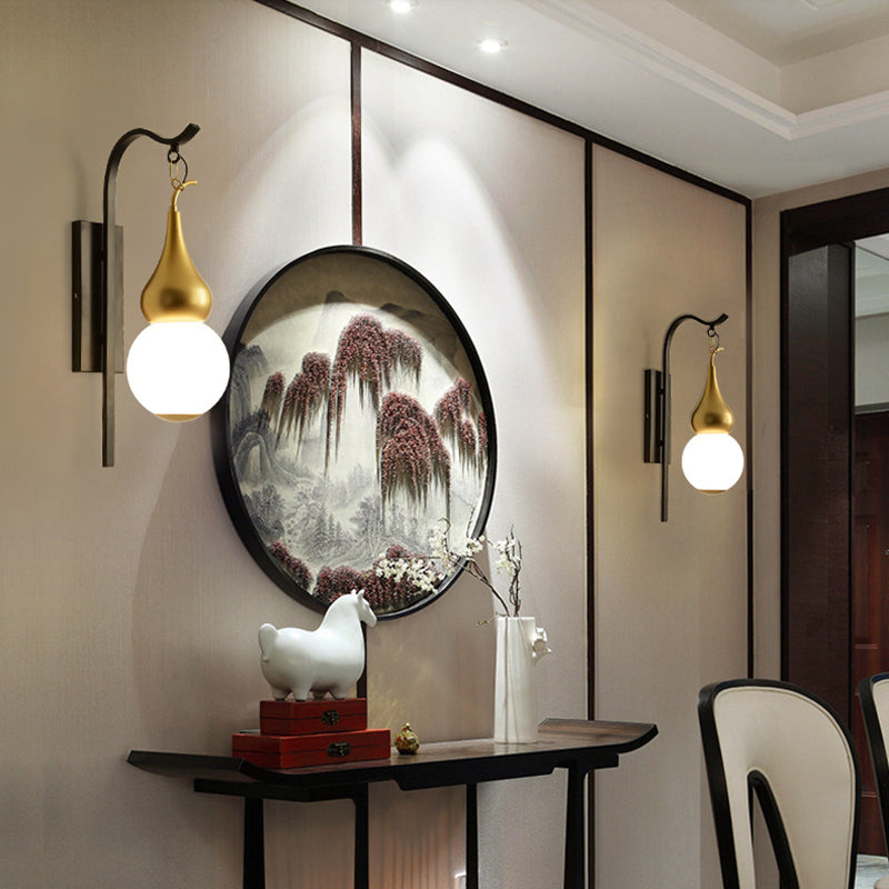 Iron Glass Gourd Dining Wall Lamp