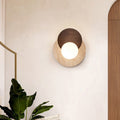 Round Yellow Travertine Solid Wall Lamp