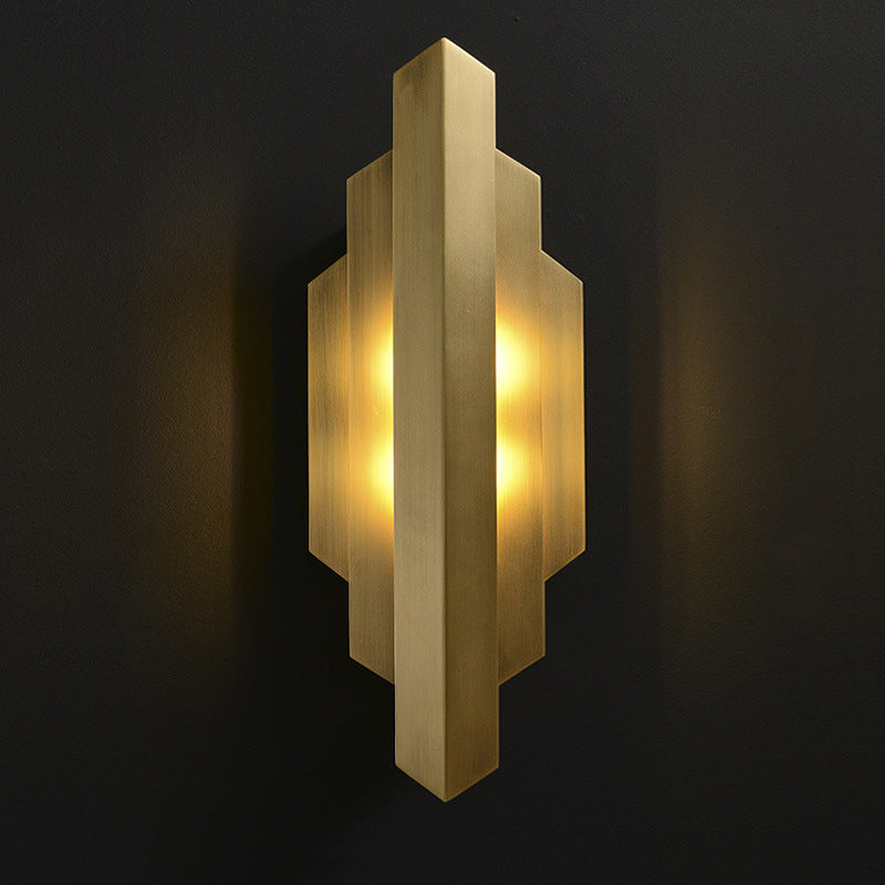 Iron Geometric Rectangle Stitching Wall Lamp